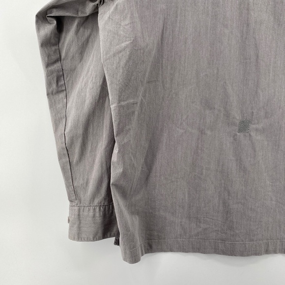 Quick Reflex Shirt Men Size Large Grey Made in Korea Long Sleeve Full Button - Picture 12 of 13
